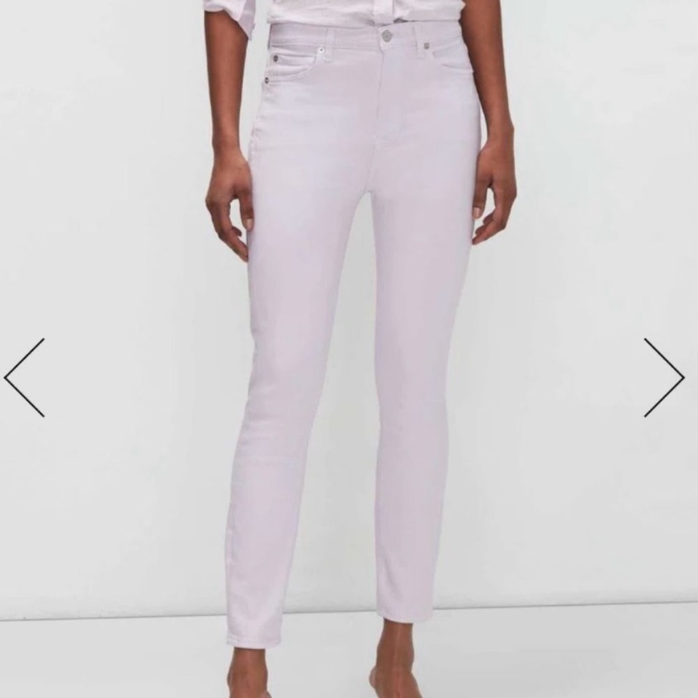 7 For‎ All Mankind High Waist Ankle Skinny Jeans, Light Purple Lilac Size 30 NWT